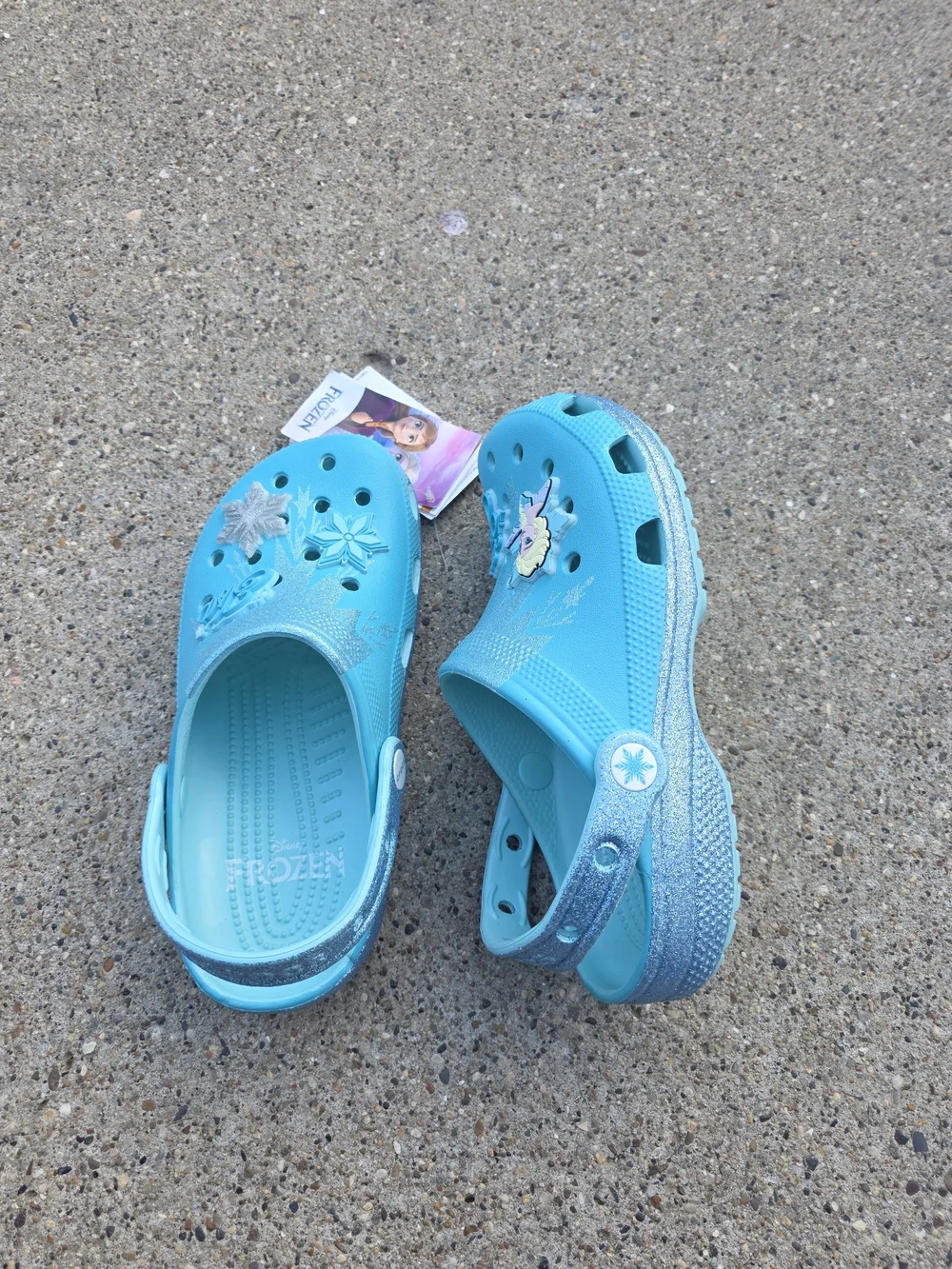 Croc X Disney Frozen Turquoise Kids Clog with Elsa Charms Youth 4y